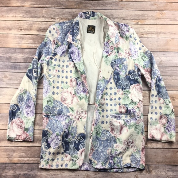 VINTAGE FLORAL PATCHWORK BLAZER JACKET - Picture 1 of 6